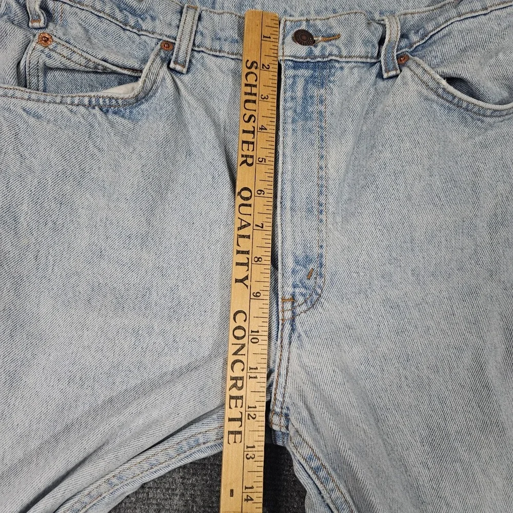 Vintage Levis 505 Jeans 34x32 Orange Tab Light Wash Blue Straight Denim Heritage